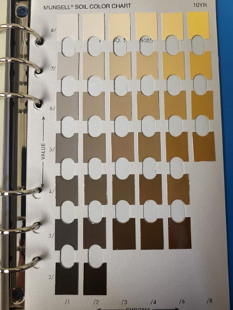 Figure 3.2. The 10YR Hue page from a Munsell Soil Color Charts book.
